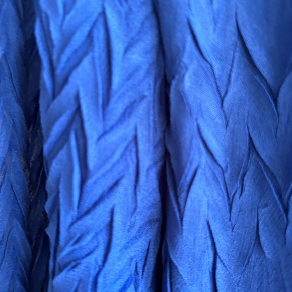 Kamarov dress sheer shimmer luminous crinkle blue layered Sz plus 3X - Picture 7 of 10